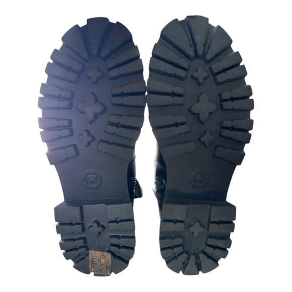 Michael Kors Over The Knee Boots Lug Sole Gold Buckle w/ Zip Women Size 7.5 NWT - Picture 10 of 10